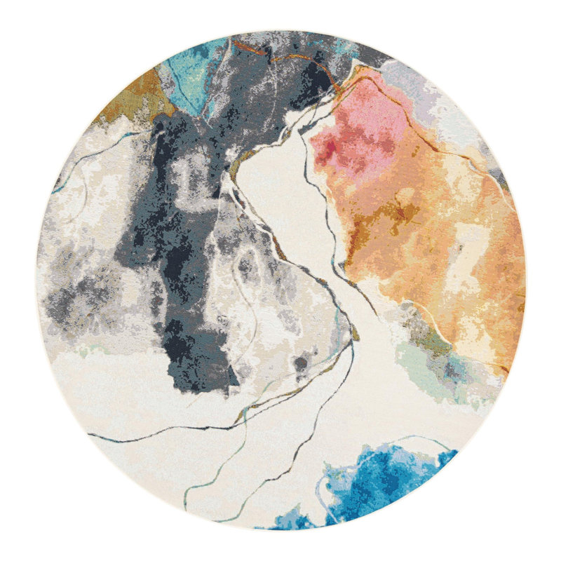 Keazia Indoor/Outdoor Area Rug, Round 7'10"