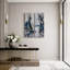 Ensemble de 2 impressions encadrées sur toile, motif circulaire abstrait bleu, noir et or, 81 x 30 x 5 cm (32 x 12 x 2 pouces).-134739470-134739471