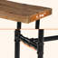 Console de 63 po en bois massif, table de vestibule avec rangement et structure en métal, table basse de salon Farmhouse
