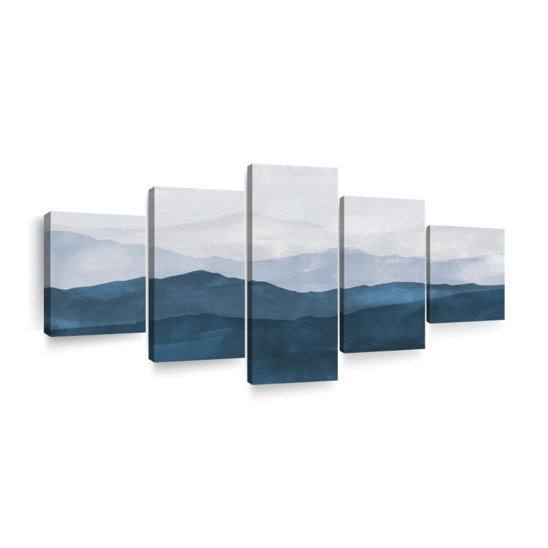 " Ombre Mountain " 5 - Pieces, 30" H x 68" W