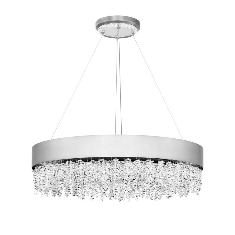 Soleil 1 - Light Drum LED Chandelier, Polished Nickel