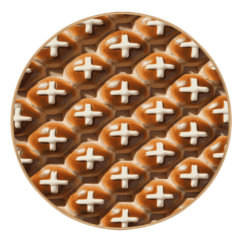  Tapis lavable Hot Cross Buns, Rectangulaire 8 pi x 10 pi