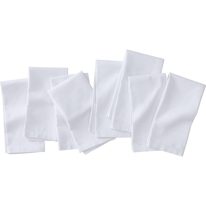 Paquet de 8 serviettes de table en polytétrafluoroéthylène blanc
