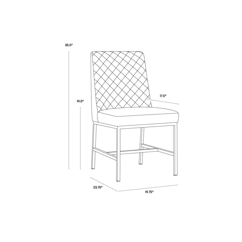5West Upholstered Dining Chair, Dark Gray Performance Basketweave
