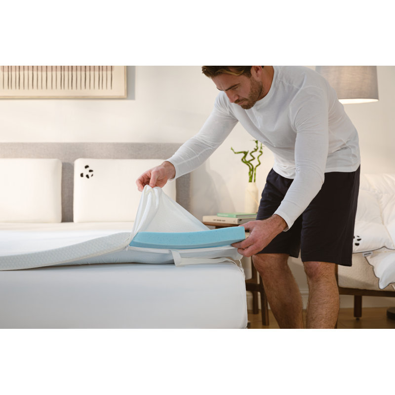Panda Memory Foam Bamboo Rayon Mattress Topper - Hypoallergenic, Orthopaedic Support with Removable Cover , Double (4'6)