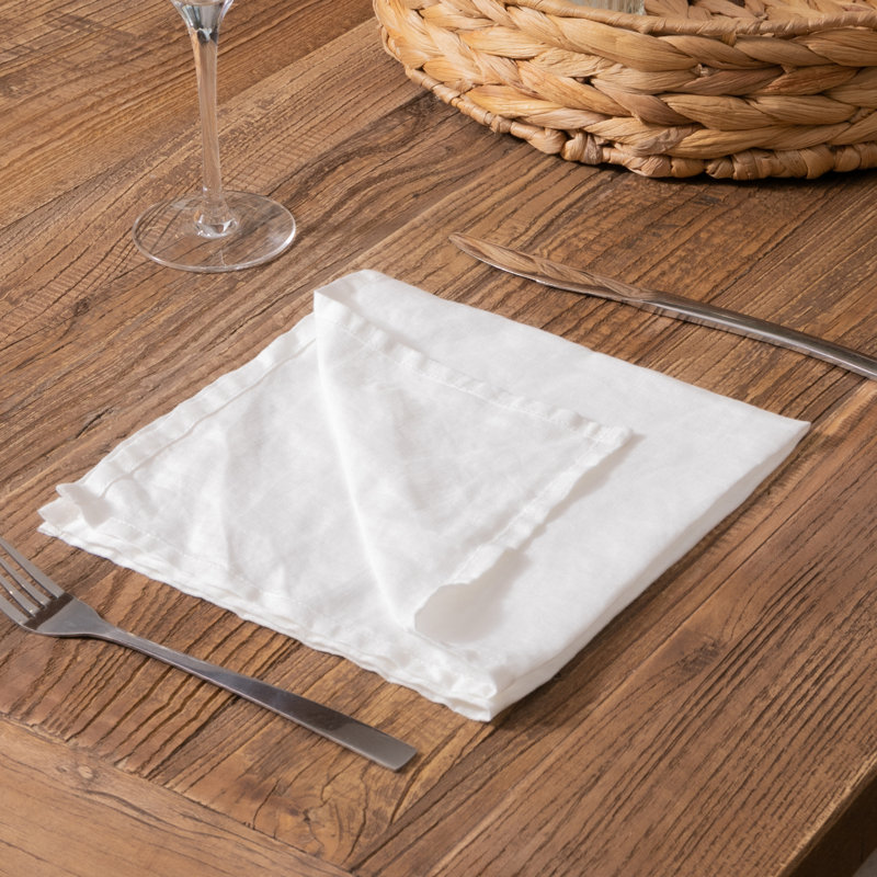 Linen No Pattern Napkin, White