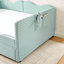 Lit de jour double, lit de jour rembourré en vichy équipé d'un cadre de lit gigogne escamotable et d'une poche de rangement latérale, canapé-lit multifonctionnel en bois massif pour chambre d'enfant et chambre d'amis - Cyan-131204915-131204917