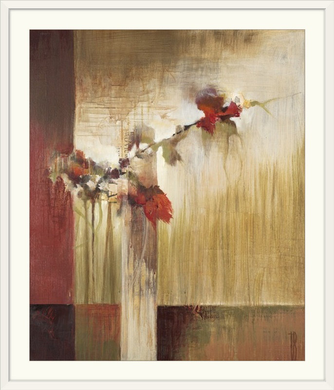 «Nolee African Tulip» par Terri Burris, reproduction d'art, H 38 po x l 32 po x P 1 po, Cadre blanc
