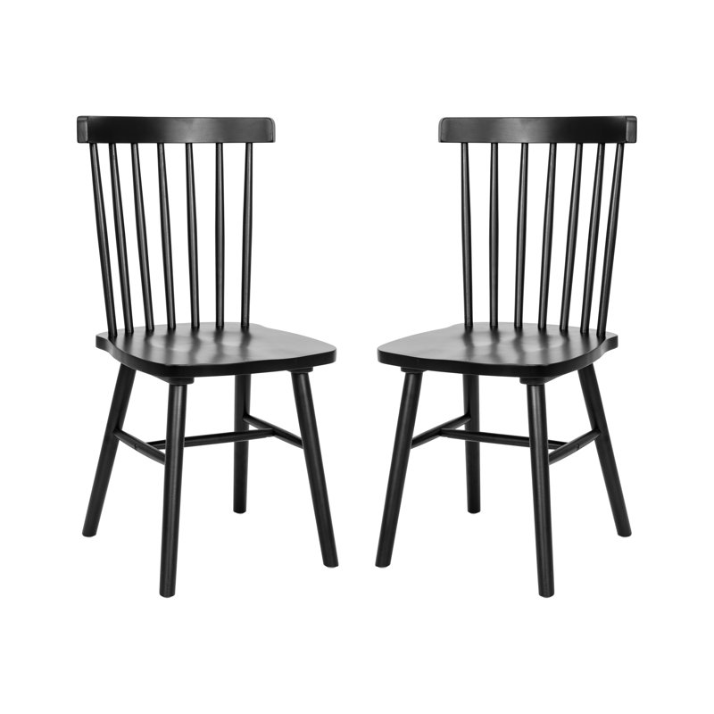 Chaises de salle à manger en bois massif de qualité commerciale Callum, Noir