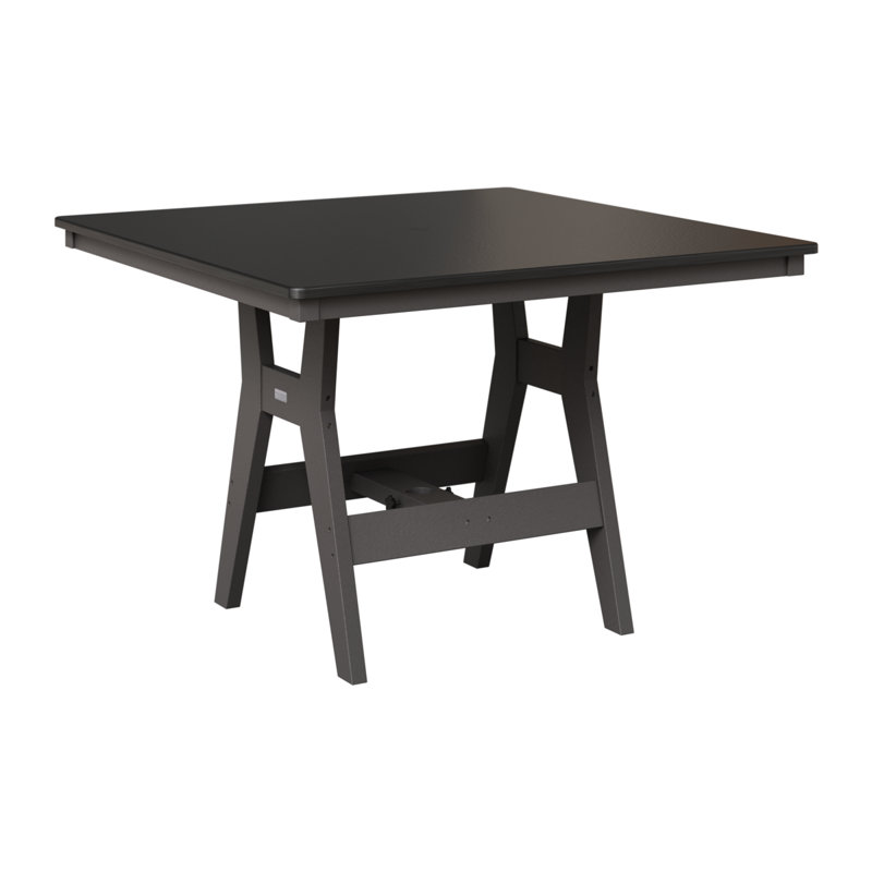 Table carrée à hauteur de comptoir de 44 po Berlin Gardens Harbor, Gris fumée, H 35,5 po x l 44 po x P 44 po, Noir martelé