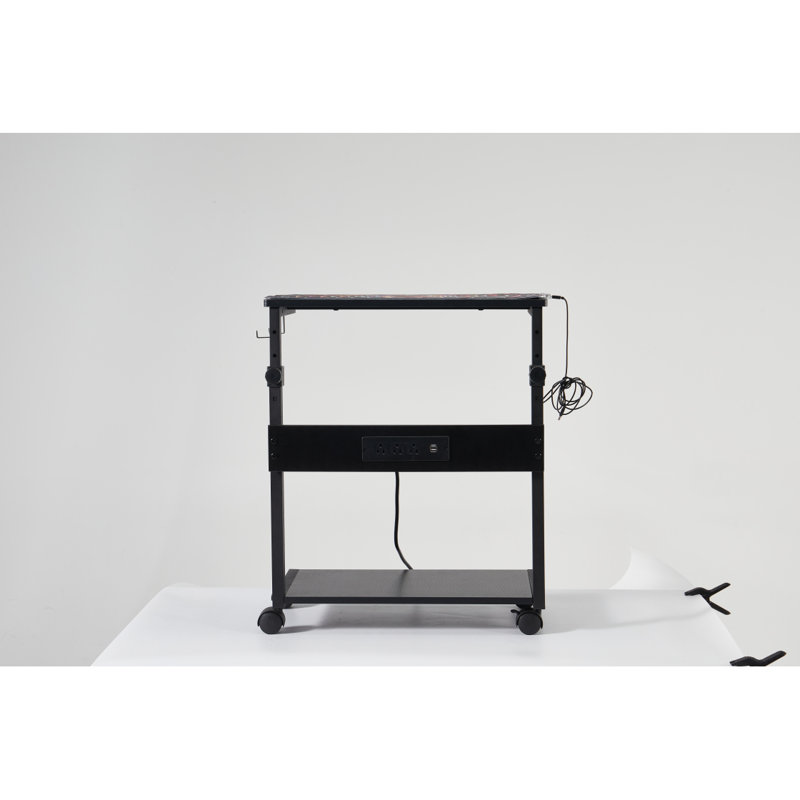 Tour d'ordinateur réglable en hauteur, support pour unité centrale de traitement à 2 niveaux, chariot pour ordinateur portable sous le bureau, ordinateur portable, bureau personnel, accessoires de jeu avec roulettes