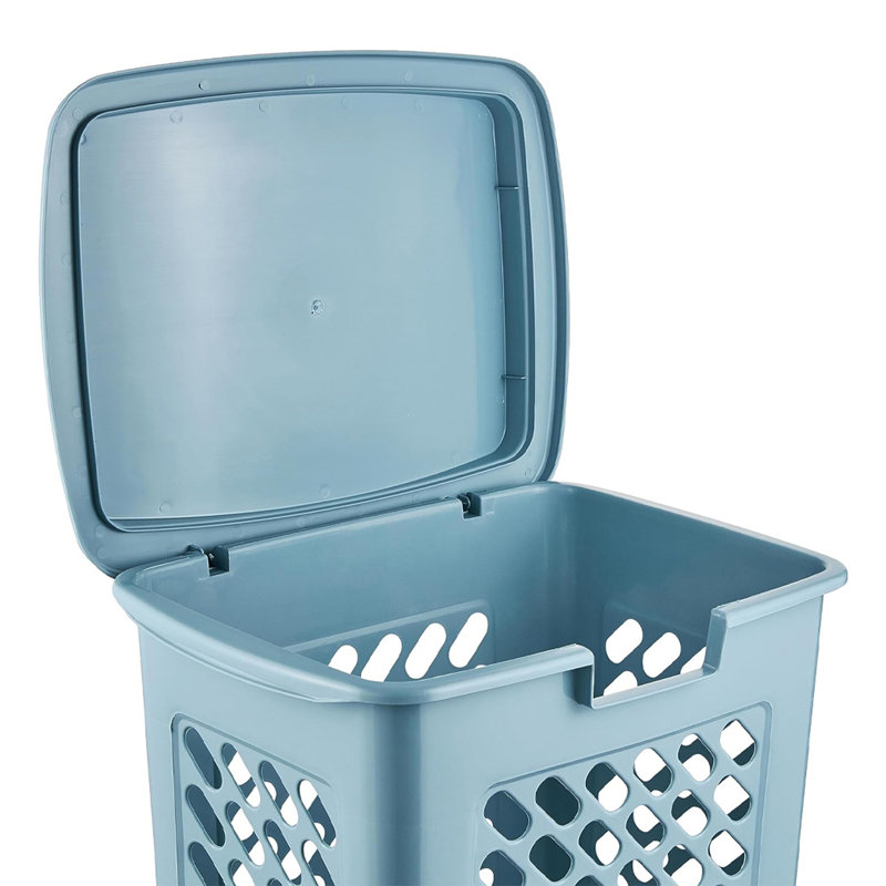 Keeeper Laundry Hamper with Hinged Lid 60 Litre, Blue