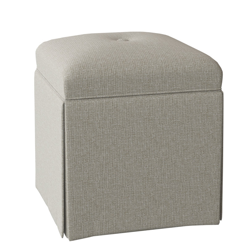 Linden Square Ottoman, Alabaster (3157 73), Walnut