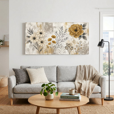 Ensemble de 1 toile murale à motif floral