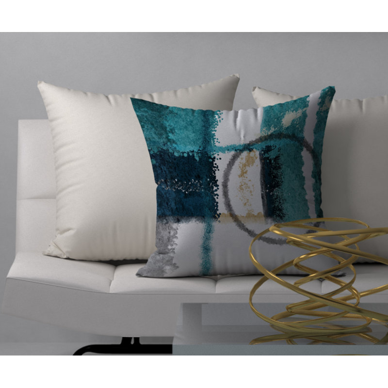 Abstract Reversible Throw Pillow, 24"x24"
