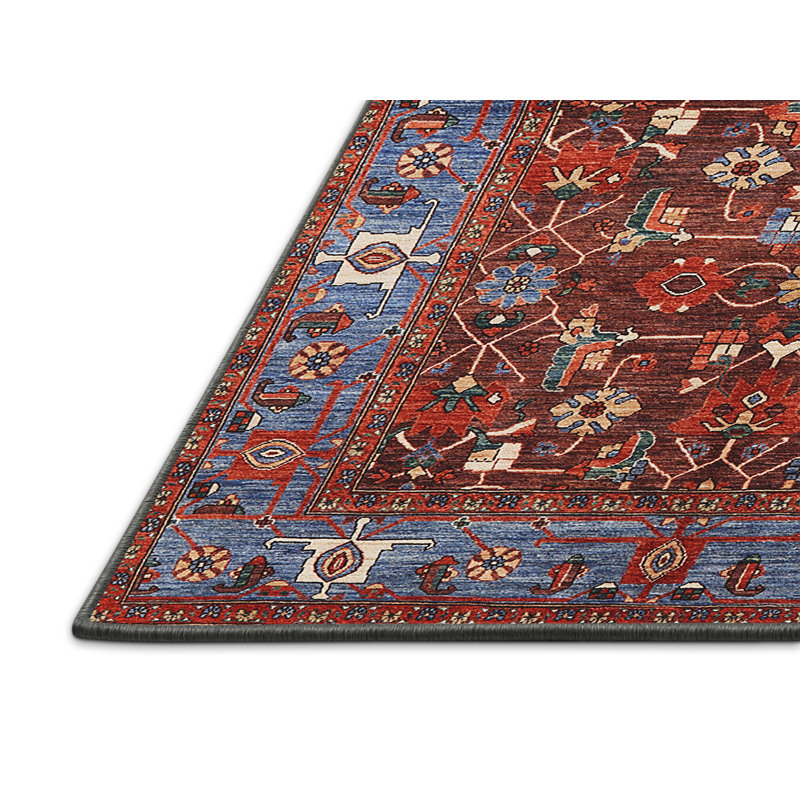 Tapis oriental rouge et bleu, Rectangle 8 pi x 12 pi