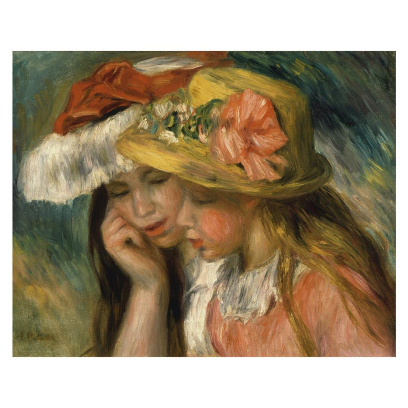 «Têtes de deux jeunes filles» par Pierre-Auguste Renoir, H 32 po x l 40 po