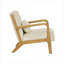 Fauteuil rembourré à assise simple de style scandinave en velours côtelé beige-2066682694