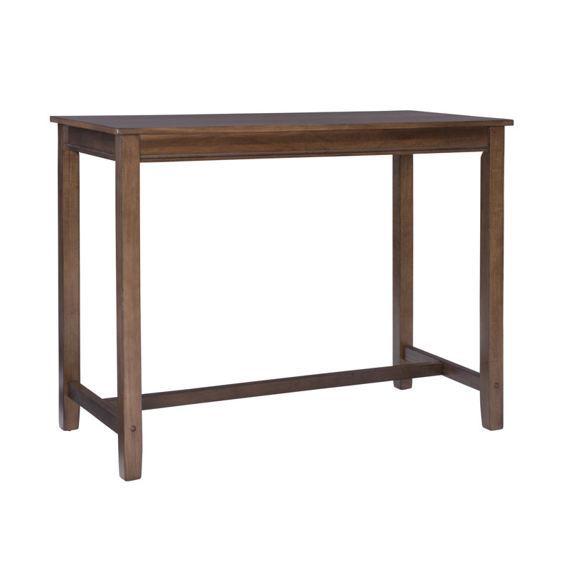 Bartonville Solid Wood Base Pub Table, 36" H x 47.25" L x 23.75" W, Rustic Brown
