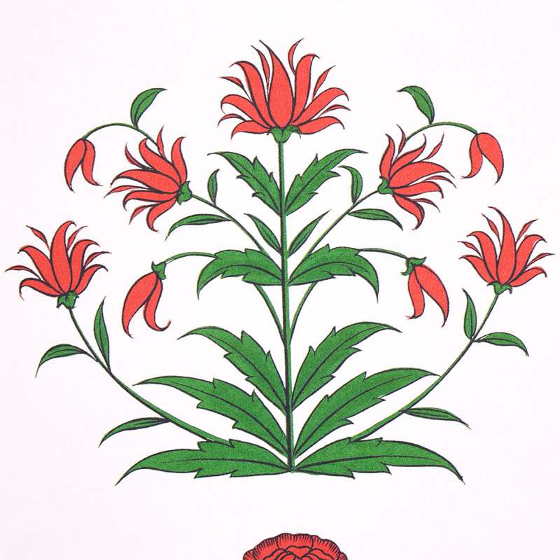 Schumacher x Marie-Anne Oudejans Poppy Stripes Wallpaper, Red