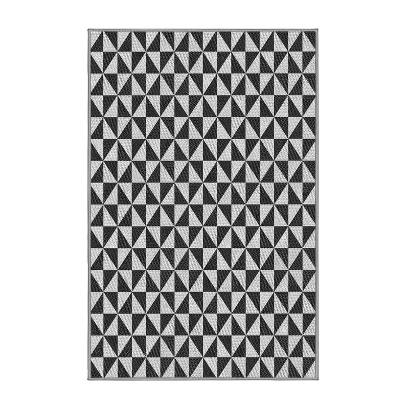 Tapis décoratif géométrique noir rumfelt, Rectangle 6 pi x 9 pi
