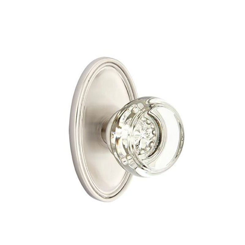 Ensemble de boutons de rangement Emtek avec boutons ovales Roestte et Georgetown, Nickel satiné