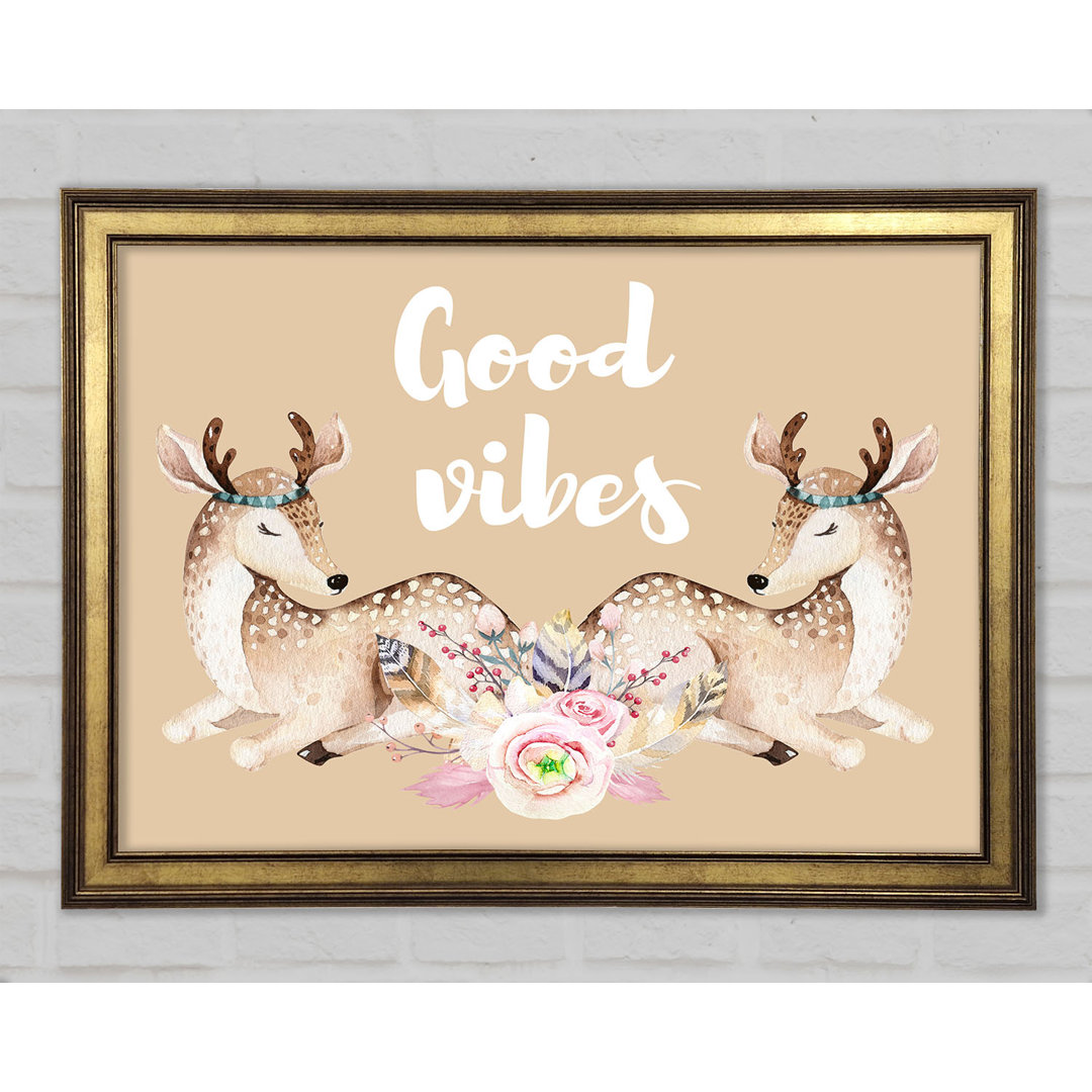 Good Vibes Woodland Animals Gerahmter Druck