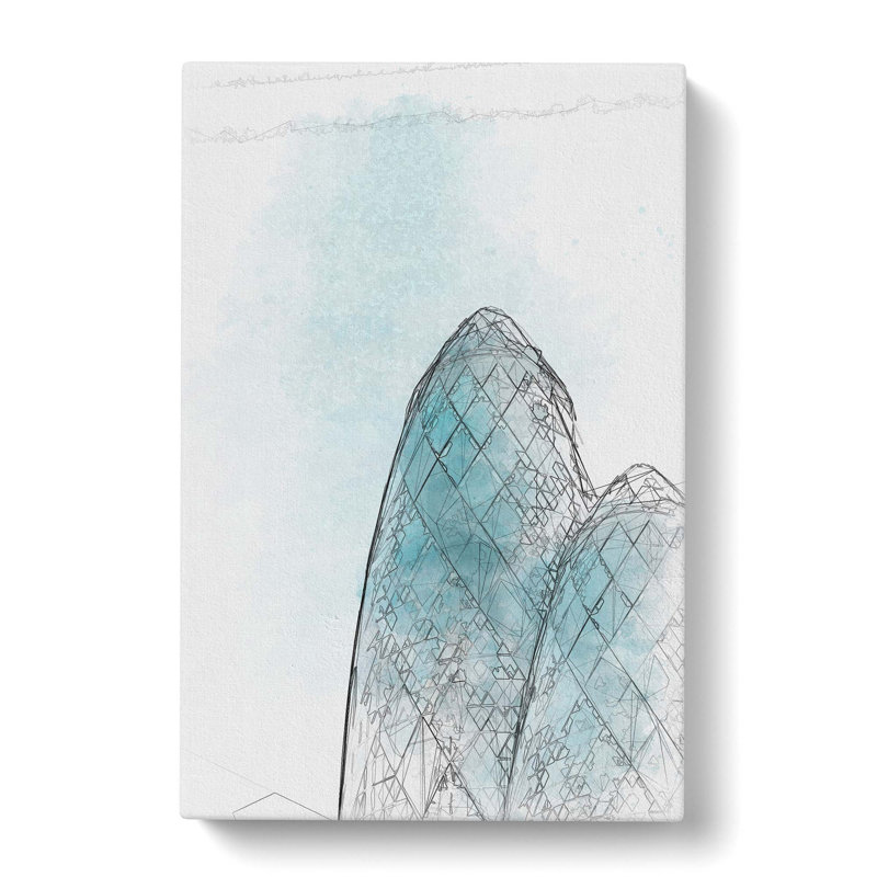 The Gherkin Building In London In Abstract - Wrapped Canvas Print, 76cm H x 50cm W x 3cm D