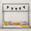 Lit maison en bois, gris