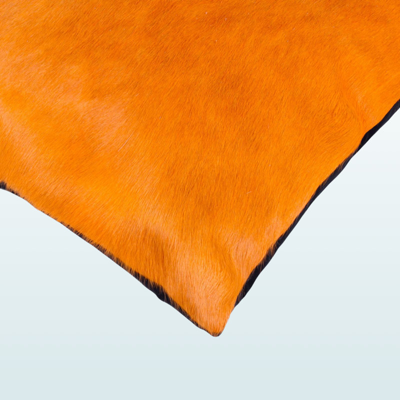 Jeté en cuir de vache par Trio, Orange