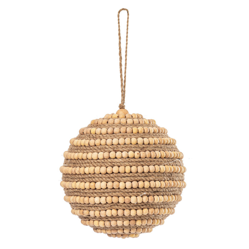 Ornement boule perle, H 5,5 po x l 5,5 po x P 5,5 po