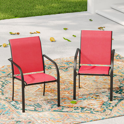 Fauteuils de salle à manger d'extérieur empilables