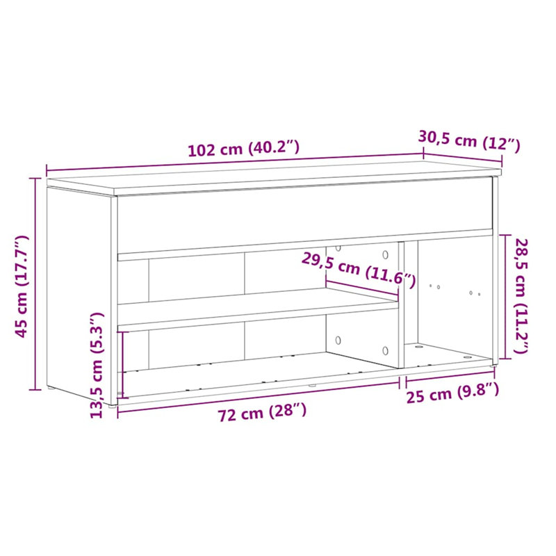 Bilski 5 Pair Shoe Storage Bench, White