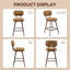 Swivel Upholstered Counter Stool with Metal Frame-437404462