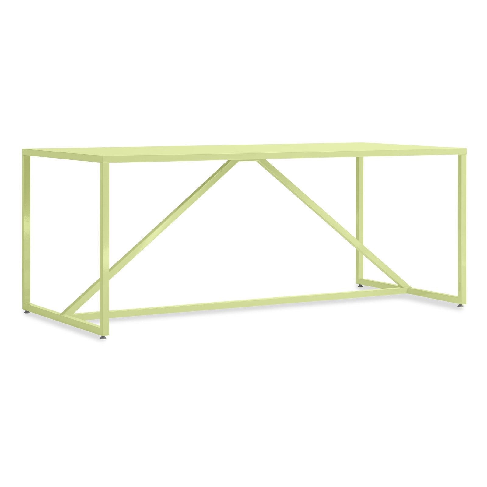 Strut Dining Table, 35" W x 75" L, Celery, Standard (29" Height)