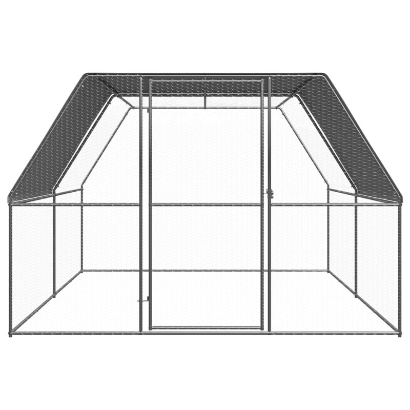 Cage à volaille en acier galvanisé argent et gris argenté, H 117,6 po x l 117,6 po x P 79,2 po