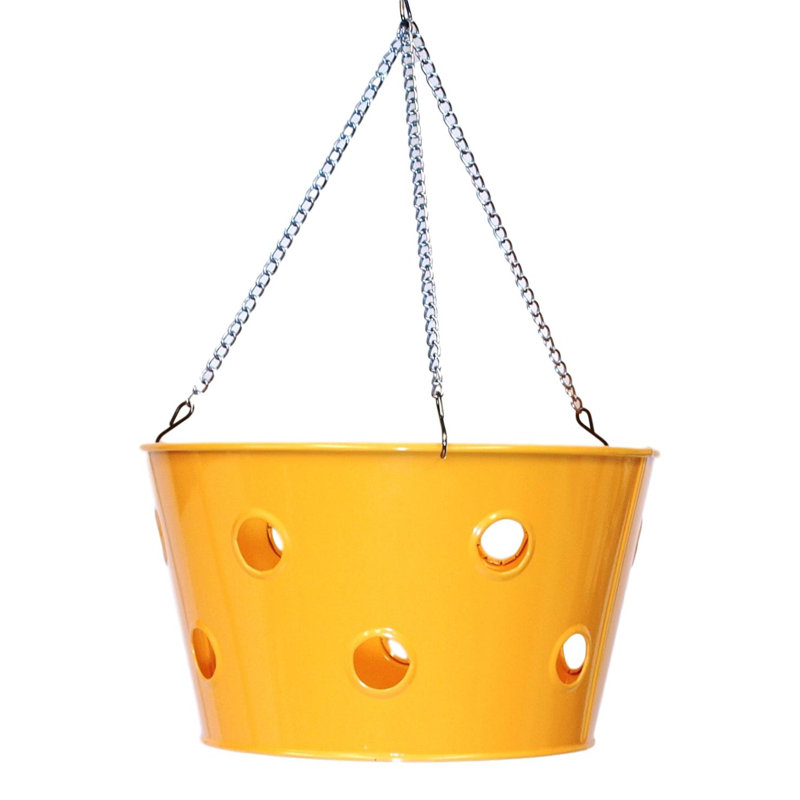 Pot à fleurs suspendu en métal Christiann, Safran, 1