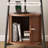 23.8''H Round End Table With Charging Station & Sliding Tambour Door, Fluted Side Table With Storage-712268590-734078361