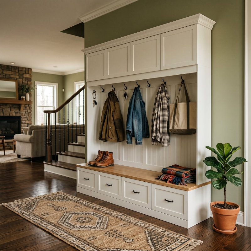 Arbre d'entrée l 98,4 po avec banc et rangement pour chaussures