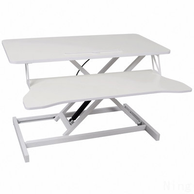 Adjustable Height Standing Laptop Desk,Adjustable Sit To Stand Up Workstation With Keyboard Tray,White