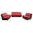 Similicuir noir / rouge