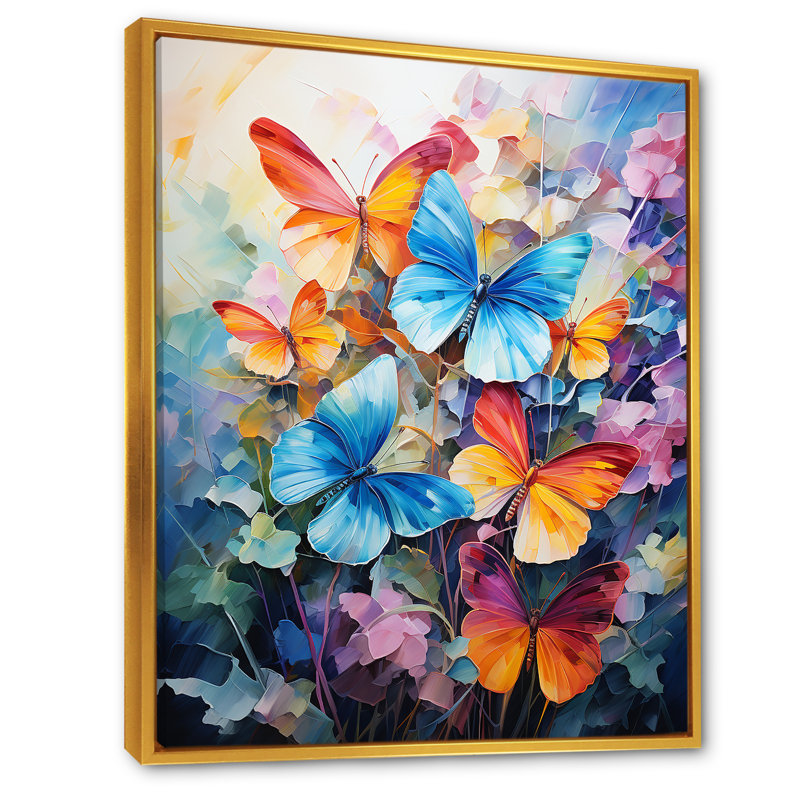 Wild Butterflies Expression Majesty, Cadre flottant doré, H 20 po x l 12 po x P 1 po