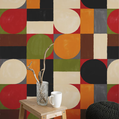 16E8AF9BB0C44527B1BFA0600D86DCA1 Modern Geometric Bauhaus Wallpaper