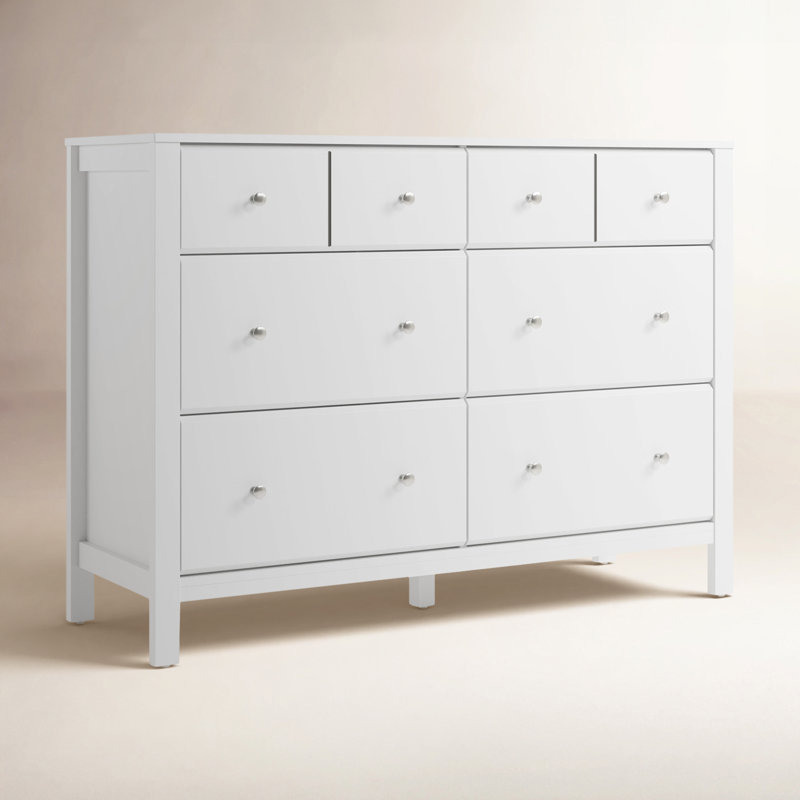 Commode double 6 tiroirs Horizon, Blanc