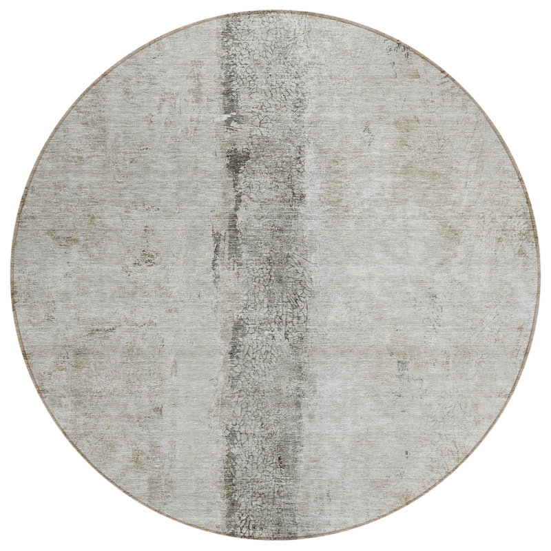 Tapis intérieur / extérieur Alfonzo avec envers antidérapant, Rond 8 pi