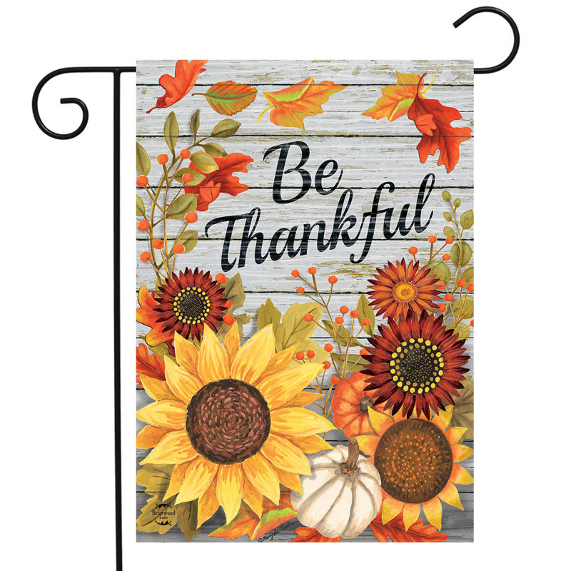 Drapeau de jardin «Be Thankful Flowers»