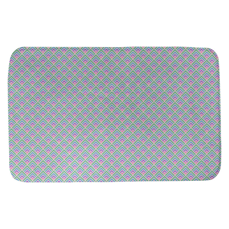 Tapis pour salle de bain dégradé Avicia, l 17 po x L 24 po, Rose et pastel