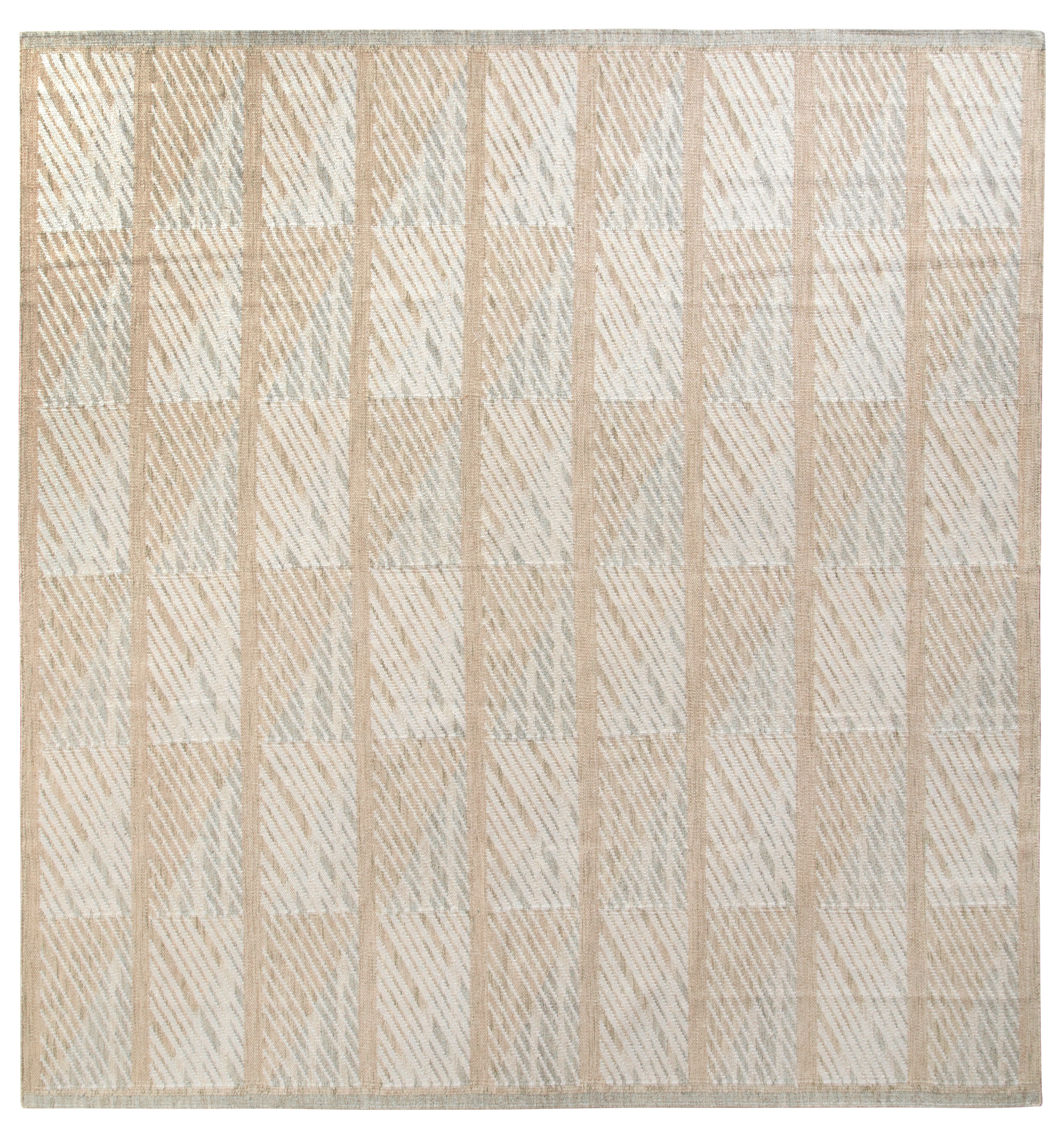 Biege Geometric Pattern Rug Rug & Kilim’S Scandinavian Rug, Beige-Brown White Geometric Pattern ...