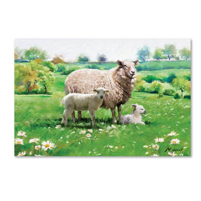 Armand 'Sheep and Lamb' Print on Canvas