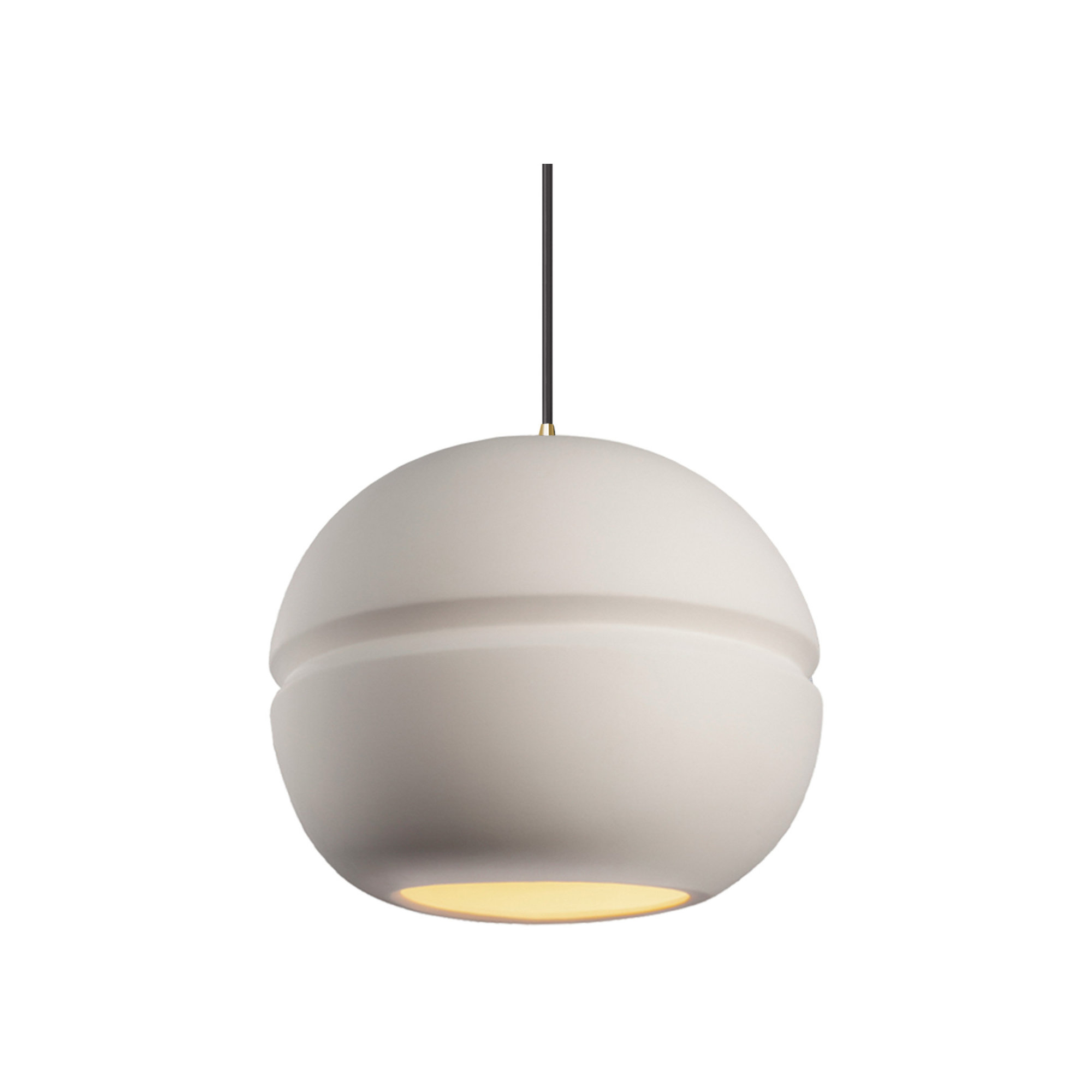 Nora Single Light Ceramic Dimmable Pendant, LED, Bisque, Antique Brass